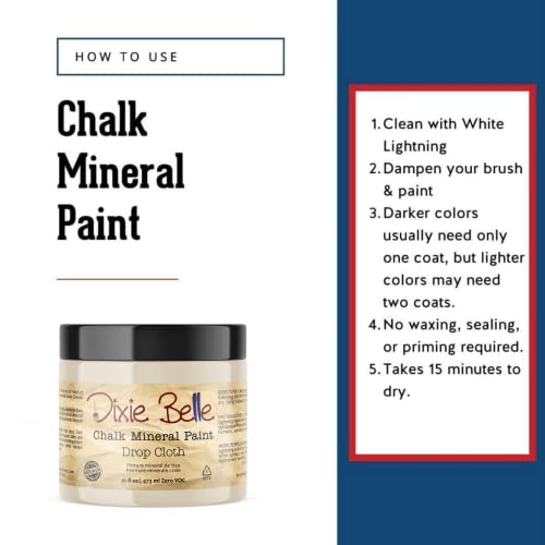 Dixie Belle Paint Company Chalk Finish Furniture Paint | Drop Cloth | Matte Linen White Chic Chalk Mineral Paint | DIY Furniture Paint | Made in the USA