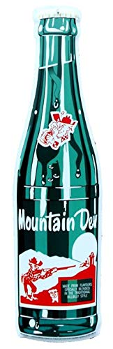 Signs 4 Fun SYMD14 Mountain Dew Bottle Die Cut Sign, Green