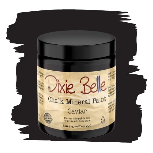 Dixie Belle Paint Company Chalk Finish Furniture Paint | Caviar | Matte Black Chic Chalk Mineral Paint | DIY Furniture Paint | Made in the USA