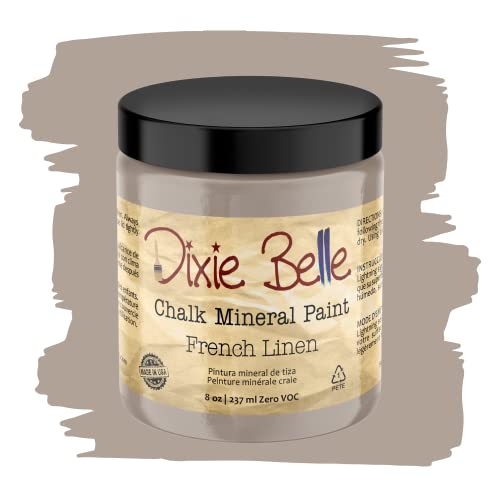 Dixie Belle Paint Company Chalk Finish Furniture Paint | French Linen (16oz) | Matte Light Taupe Chic Chalk Mineral Paint | DIY Furniture Paint | Made in the USA