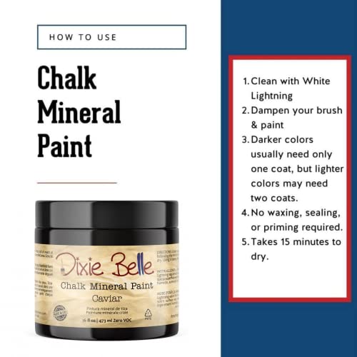 Dixie Belle Paint Company Chalk Finish Furniture Paint | Caviar | Matte Black Chic Chalk Mineral Paint | DIY Furniture Paint | Made in the USA