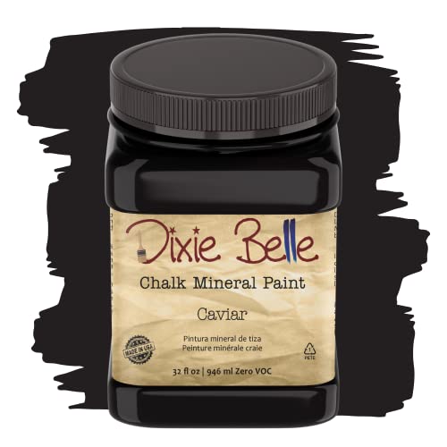 Dixie Belle Paint Company Chalk Finish Furniture Paint | Caviar | Matte Black Chic Chalk Mineral Paint | DIY Furniture Paint | Made in the USA