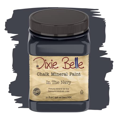 Dixie Belle Paint Company Chalk Finish Furniture Paint | In the Navy (32 Fl Oz) | Matte Dark Navy Chic Chalk Mineral Paint | DIY Furniture Paint | Made in the USA