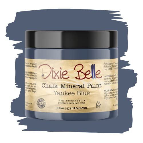 Dixie Belle Paint Company Chalk Finish Furniture Paint | Yankee Blue (16 Fl Oz) | Matte Cool Navy Chic Chalk Mineral Paint | DIY Furniture Paint | Made in the USA