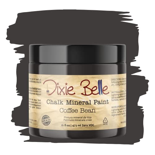 Dixie Belle Paint Company Chalk Finish Furniture Paint | Coffee Bean (16 Fl Oz) | Matte Espresso Brown Chic Chalk Mineral Paint | DIY Furniture Paint | Made in the USA