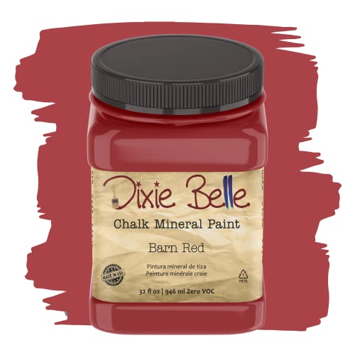 Dixie Belle Paint Company Chalk Finish Furniture Paint | Barn Red (32oz) | Matte Deep Red Chic Chalk Mineral Paint | DIY Furniture Paint | Made in the USA