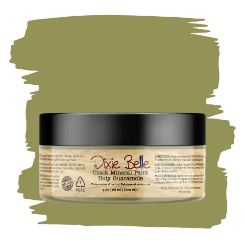 Dixie Belle Paint Company Chalk Finish Furniture Paint | Holy Guacamole (4oz) | Matte Avocado Green Chic Chalk Mineral Paint | DIY Furniture Paint | Made in the USA