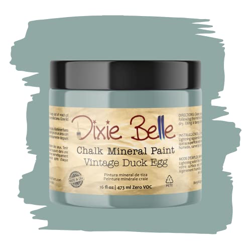 Dixie Belle Paint Company Chalk Finish Furniture Paint | Vintage Duck Egg (16oz) | Matte Light Blue Chic Chalk Mineral Paint | DIY Furniture Paint | Made in the USA