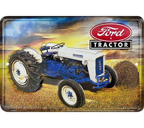 Signs 4 Fun S4CAFT Ford Tractor Metal Sign, Blue