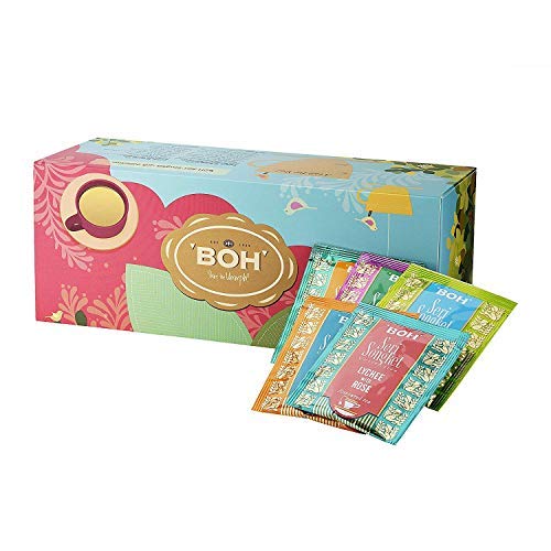 BOH Seri Songket Tea Gift Variety, Earl Grey, 30 Total Tea Bags (Pack Passion Fruit, Lime Ginger, Lychee, Lemon Mandarin Mango)