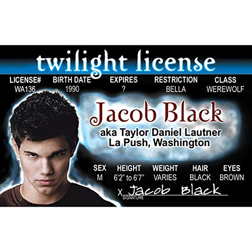 Signs 4 Fun Parody Driver’s License | Twilight - Jacob ID | Fake ID Novelty Card | Collectible Trading Card Driver’s License | Novelty Gift for Holidays | Made in The USA