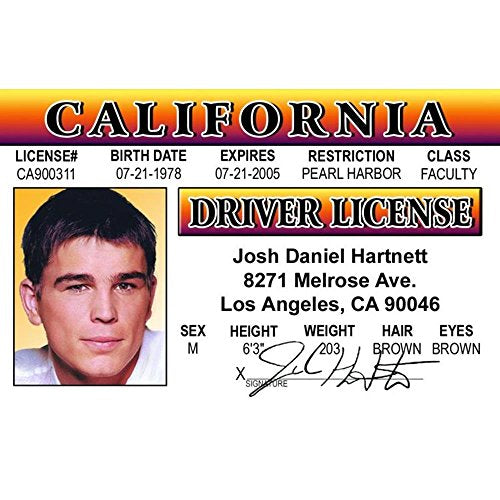 Signs 4 Fun Parody ID | J Hartnett Driver’s License | Fake ID Novelty Card | Collectible Trading Card Driver’s License | Novelty Gift for Holidays | Made in The USA