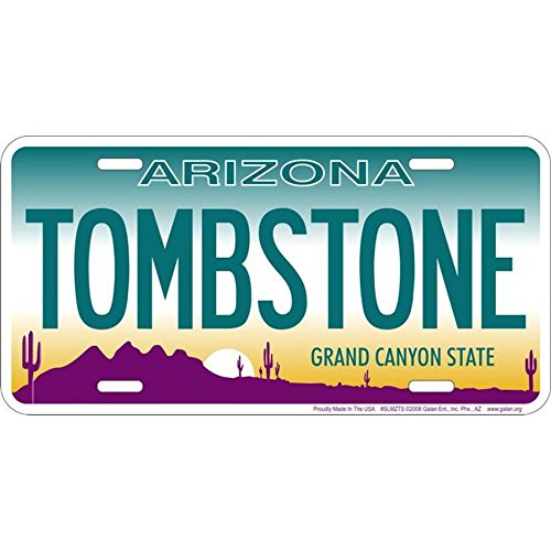 Signs 4 Fun Parody License Plate | AZ - Tombstone | 12” x 6” Decorative License Plate | Decoration Plate for Vehicle/Wall | Man Cave Decorations | Made in The USA