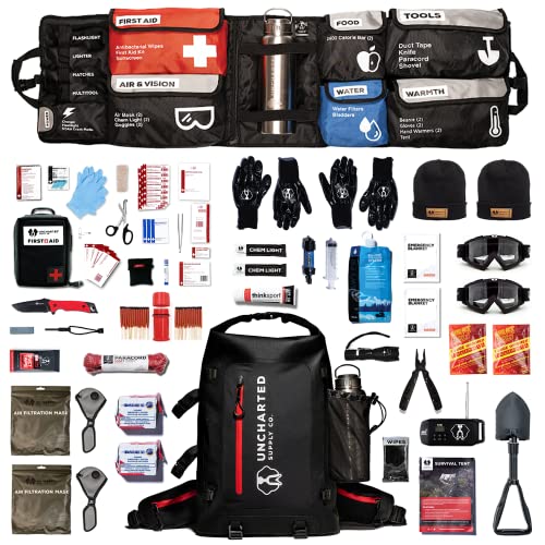 72 Hour Emergency Preparedness Kit - Uncharted Supply Co The Seventy2 Pro 2-Person Survival System - Ideal for Your Car, Home, Survival Readiness, and Camping