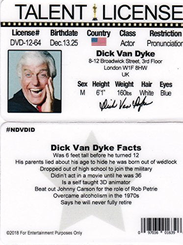 Signs 4 Fun Parody ID | Dick Van Dyke ID | Fake ID Novelty Card | Collectible Trading Card Driver’s License | Novelty Gift for Holidays | Made in The USA