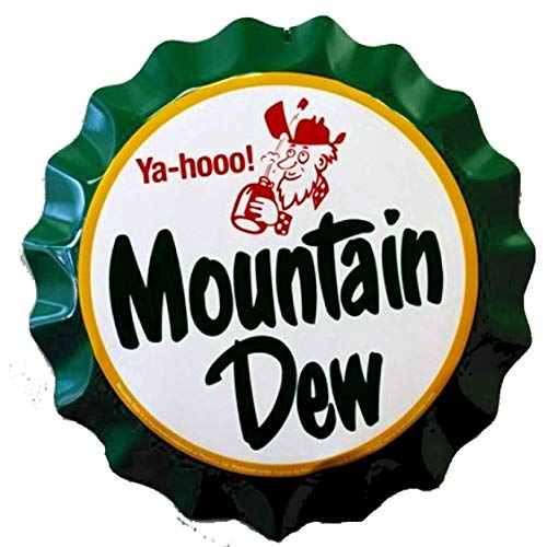 Signs 4 Fun SYMD12 Mountain Dew Bottle Cap Die Cut Sign, Green