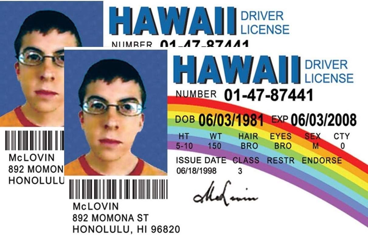 NMLID McLovin Id License's Driver's License (2)