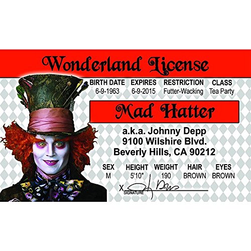 Signs 4 Fun Parody Driver’s License | Depp Mad Hatter ID | Fake ID Novelty Card | Collectible Trading Card Driver’s License | Novelty Gift for Holidays | Made in The USA