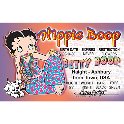 Signs 4 Fun Parody Driver’s License | Betty Boop - Hippy ID | Fake ID Novelty Card | Collectible Trading Card Driver’s License | Novelty Gift for Holidays | Made in The USA