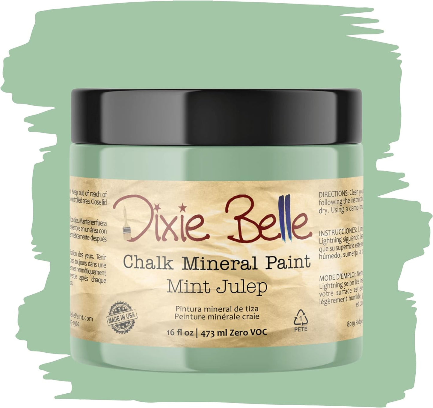 Dixie Belle Paint Company Chalk Finish Furniture Paint | Mint Julep (16oz) | Matte Mint Green Chic Chalk Mineral Paint | DIY Furniture Paint | Made in the USA