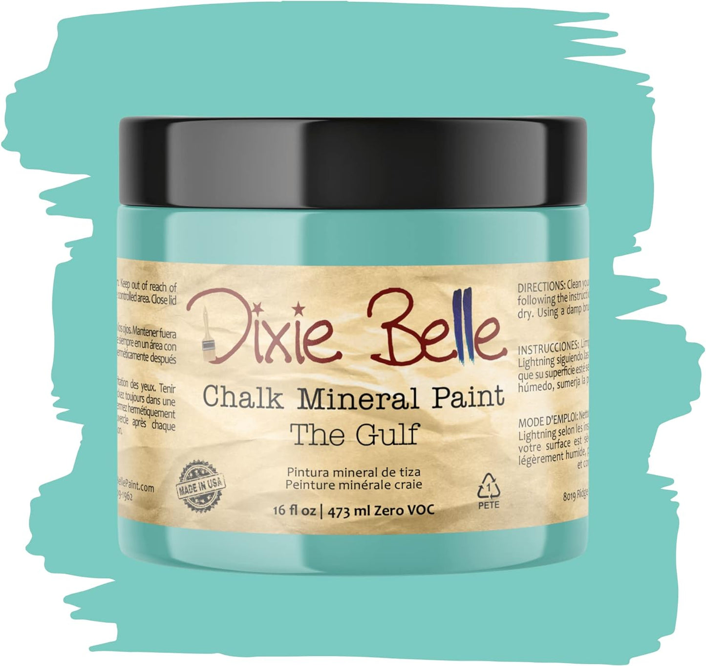 Dixie Belle Paint Company Chalk Finish Furniture Paint | The Gulf (16 Fl Oz) | Matte Soft Turquoise Chic Chalk Mineral Paint | DIY Furniture Paint | Made in the USA