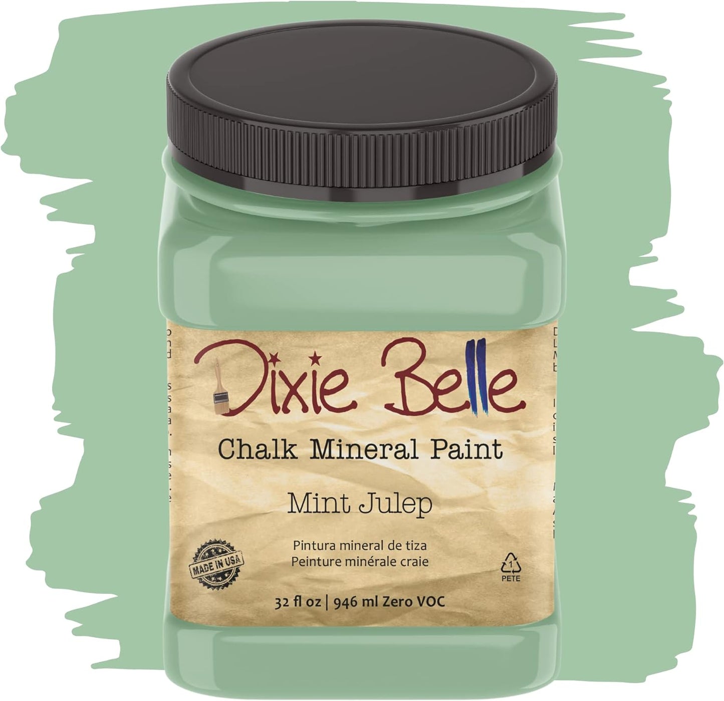 Dixie Belle Paint Company Chalk Finish Furniture Paint | Mint Julep (32oz) | Matte Mint Green Chic Chalk Mineral Paint | DIY Furniture Paint | Made in the USA