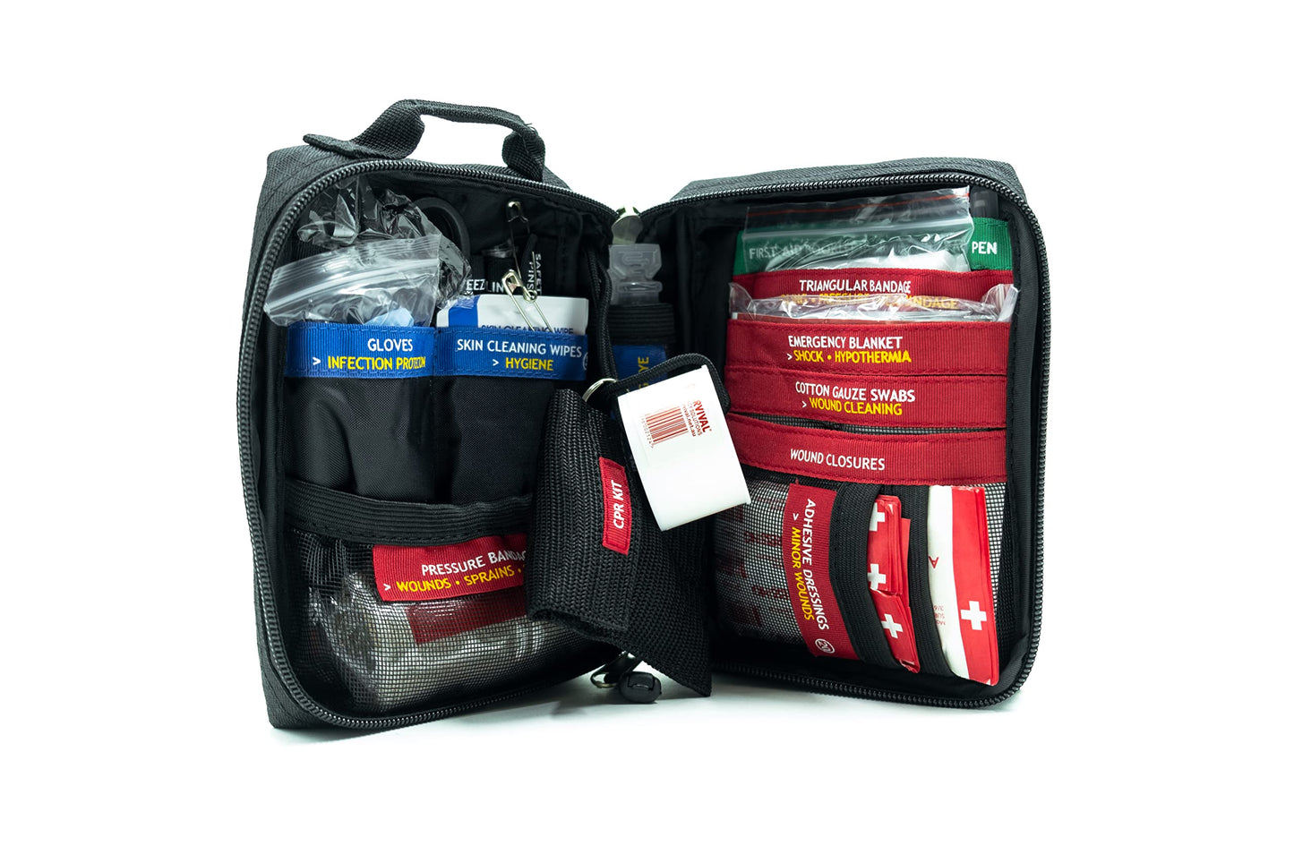 Uncharted Supply Co. First Aid Pro Kit for Emergency Preparedness Survival, Car, Backpacking, Hiking, and Camping - Black