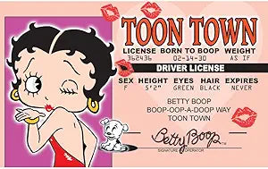 Parody Driver’s License | Betty Boop ID | Fake ID Novelty Card | Collectible Trading Card Driver’s License | Novelty Gift for Holidays | Made in The USA