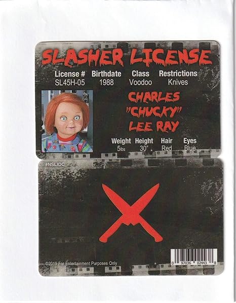 Parody ID | Chucky ID | Fake ID Novelty Magnet | Collectible Trading Card Driver’s License | Novelty Gift for Holidays | Made in The USA