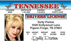 Parody ID | Dolly Driver’s License | Fake ID Novelty Card | Collectible Trading Card Driver’s License | Novelty Gift for Holidays | Made in The USA