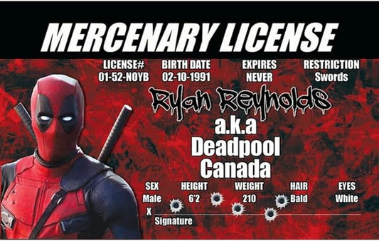 Parody Driver’s License | Deadpool ID | Fake ID Novelty Card | Collectible Trading Card Driver’s License | Novelty Gift for Holidays | Made in The USA