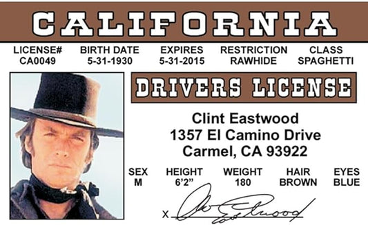 Signs 4 Fun Parody Driver’s License | Eastwood ID | Fake ID Novelty Card | Collectible Trading Card Driver’s License | Novelty Gift for Holidays | Made in The USA