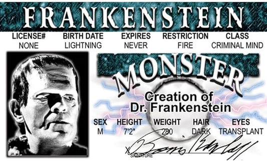 Parody Driver’s License | Frankenstein ID | Fake ID Novelty Card | Collectible Trading Card Driver’s License | Novelty Gift for Holidays | Made in The USA