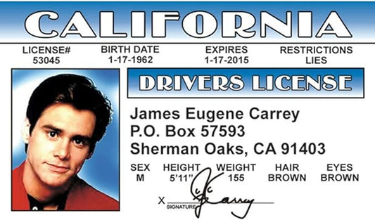 Signs 4 Fun Parody ID | Jim Carrey(Mask) Driver’s License | Fake ID Novelty Card | Collectible Trading Card Driver’s License | Novelty Gift for Holidays | Made in The USA