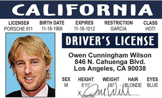 Signs 4 Fun Parody Driver’s License | Owen W. ID | Fake ID Novelty Card | Collectible Trading Card Driver’s License | Novelty Gift for Holidays | Made in The USA