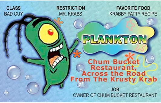 Parody ID | Plankton Toon Driver’s License | Fake ID Novelty Card | Collectible Trading Card Driver’s License | Novelty Gift for Holidays | Made in The USA