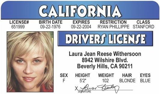 Signs 4 Fun Parody Driver’s License | Reese W ID | Fake ID Novelty Card | Collectible Trading Card Driver’s License | Novelty Gift for Holidays | Made in The USA