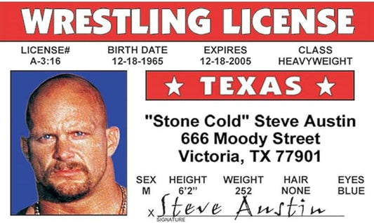 Signs 4 Fun Parody Driver’s License | Stone Cold S ID | Fake ID Novelty Card | Collectible Trading Card Driver’s License | Novelty Gift for Holidays | Made in the USA