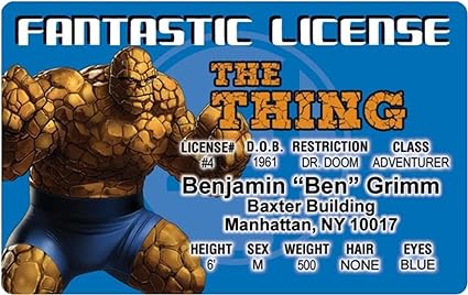 Parody Driver’s License | The Thing ID | Fake ID Novelty Card | Collectible Trading Card Driver’s License | Novelty Gift for Holidays | Made in the USA