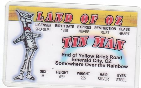 Parody ID | Tin Man Toon ID | Fake ID Novelty Magnet | Collectible Trading Card Driver’s License | Novelty Gift for Holidays | Made in The USA