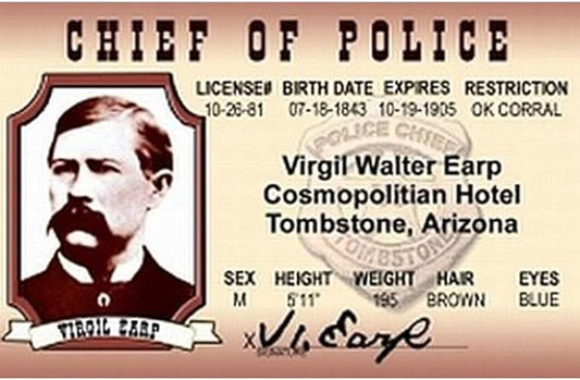 Signs 4 Fun Parody ID | Virgil EARP Driver’s License | Fake ID Novelty Card | Collectible Trading Card Driver’s License | Novelty Gift for Holidays | Made in The USA