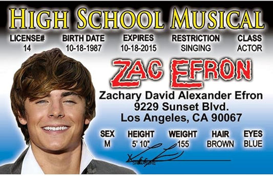 Signs 4 Fun Parody Driver’s License | High School Zac ID | Fake ID Novelty Card | Collectible Trading Card Driver’s License | Novelty Gift for Holidays | Made in the USA