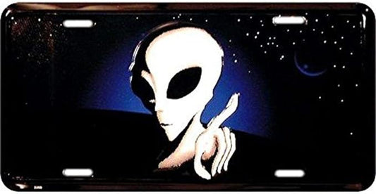 Parody License Plate | Alien | 12” x 6” Decorative License Plate | Decoration Plate for Vehicle/Wall | Man Cave Decorations | Made in The USA