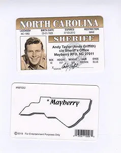 Parody ID | Andy Taylor ID | Fake ID Novelty Card | Collectible Trading Card Driver’s License | Novelty Gift for Holidays | Made in The USA