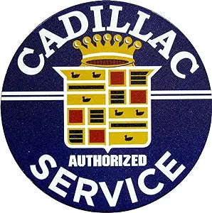 Large Round Sign | Cadillac Service Sign | 24” Diameter | Embossed Aluminum Sign | Made in the USA