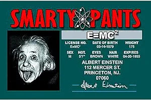 Parody ID | A. Einstein Driver’s License | Fake ID Novelty Card | Collectible Trading Card Driver’s License | Novelty Gift for Holidays | Made in The USA