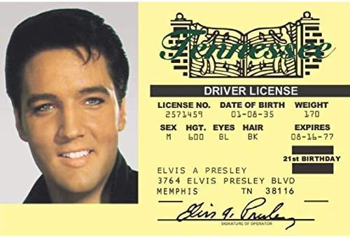 Parody ID | Elvis ID | Fake ID Novelty Card | Collectible Trading Card Driver’s License | Novelty Gift for Holidays | Made in the USA