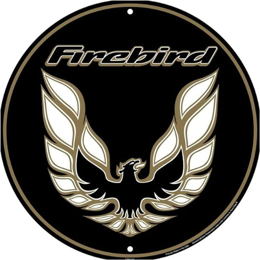 Large Round Sign | Pontiac Firebird GM Sign | 24” Diameter | Embossed Aluminum Sign | Made in the USA