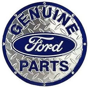 Large Round Sign | Ford Diamondplate Sign | 24” Diameter | Embossed Aluminum Sign | Made in the USA