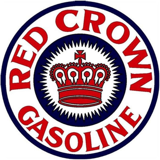 SCRD127 Red Crown 24 inch Large Round Sign, Blue